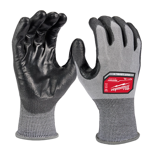 12 Pair Cut Level 4 High Dexterity Polyurethane Dipped Gloves - XL