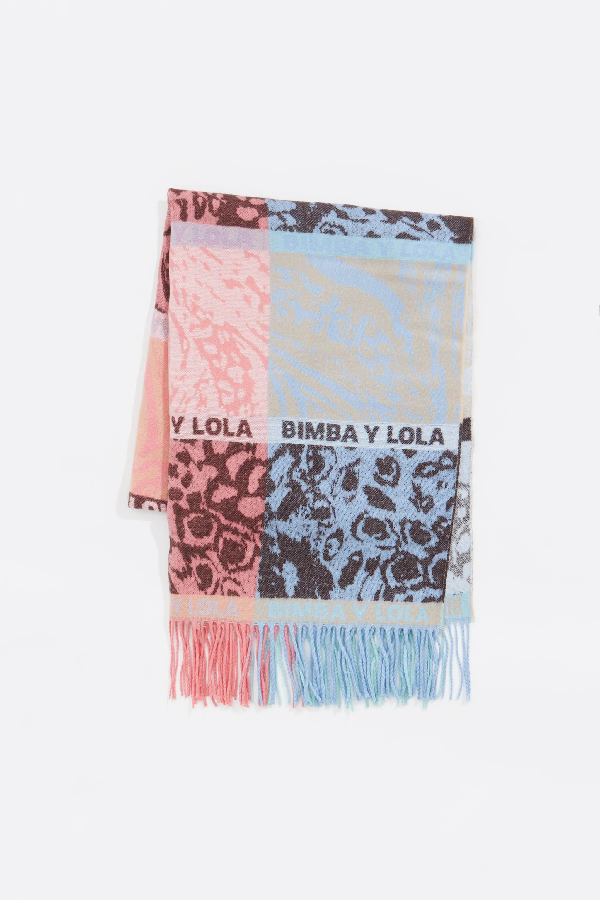 Chal jacquard patchwork Animal print coral