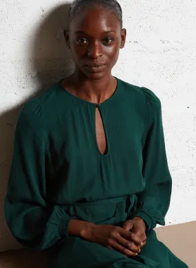 DES PETITS HAUTS RAFALIA - Vestido largo con cuello redondo en verde