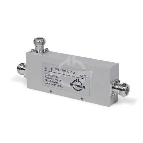 Divisor de potencia coaxial asimétrico 7 dB IP65 300 W 694-2700 MHz N hembra