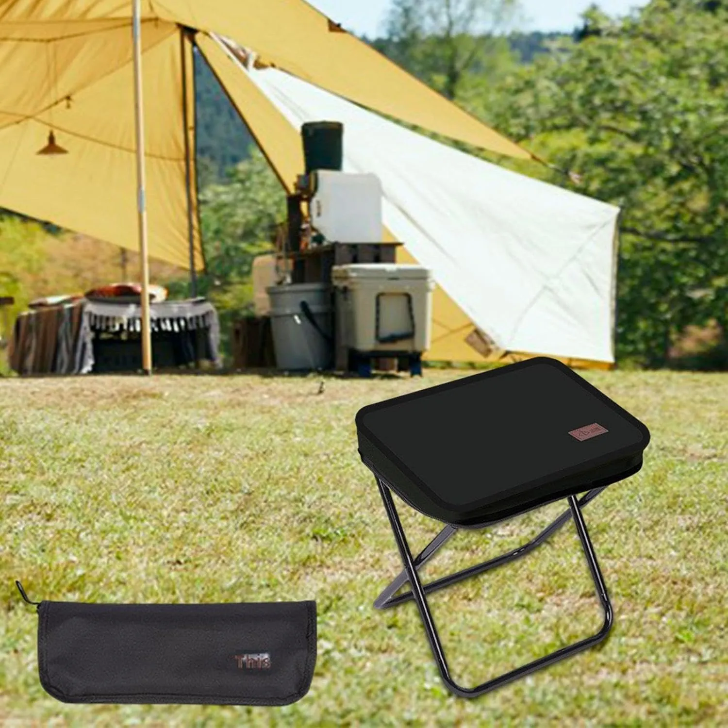harayaa Taburete Plegable para Camping y Pesca  Asiento portátil para Actividades al Aire Libre  S Metal