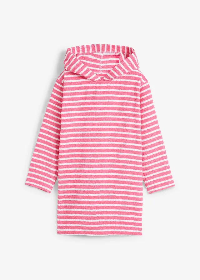 Poncho rosa-blanco rayas verticales