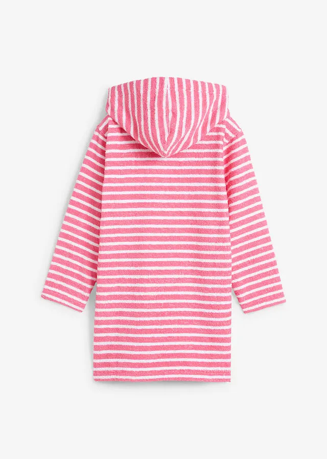 Poncho rosa-blanco rayas verticales