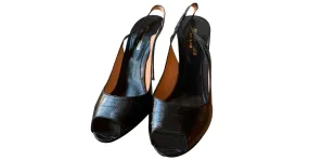 Sergio Rossi Peep-toe espalda traseros Negro 